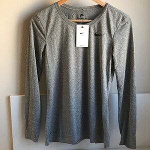 Nike Heather Gray Long Sleeve Top